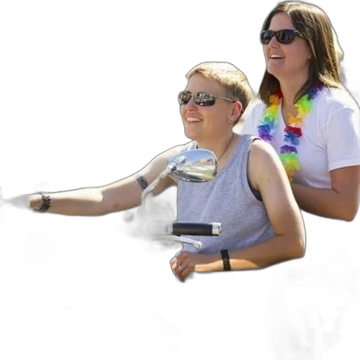 staff, umbrella, two, people transparent PNG cut-out