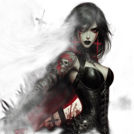 fantasy art, comic book art, concept art, cyberpunk transparent PNG cut-out