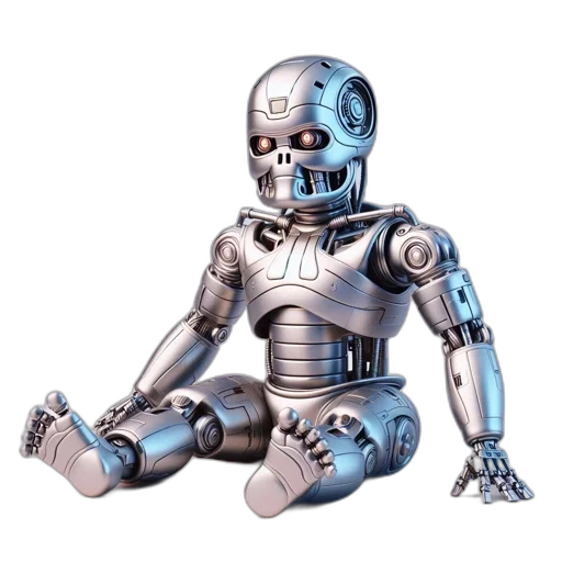 robot, 3d render, concept art, cyberpunk transparent PNG cut-out