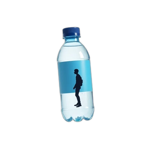 bottle, 3d render, pixel art, vaporwave transparent PNG cut-out