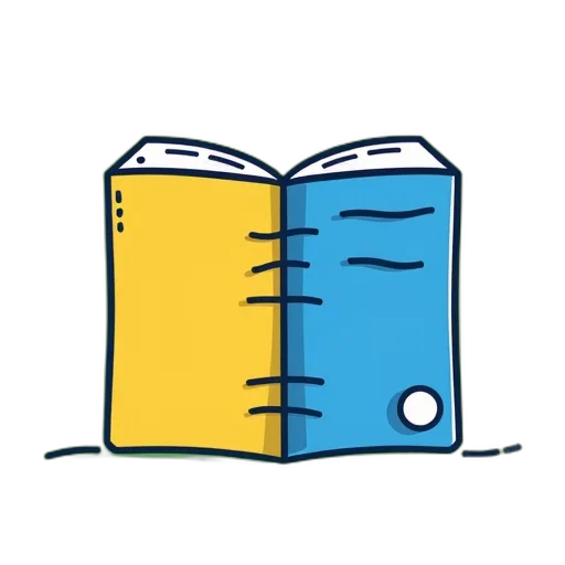 stylized, illustration, two, books transparent PNG cut-out