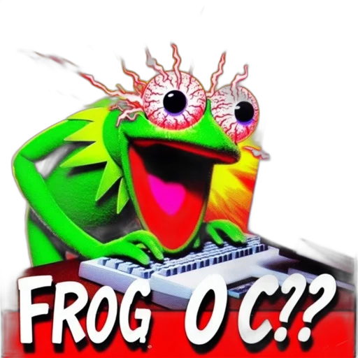 concept art, pixel art, 3d render, kermit transparent PNG cut-out