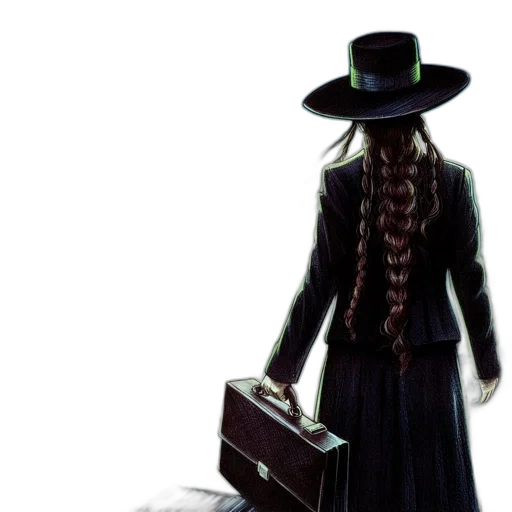 hat, staff, hair, creature transparent PNG cut-out