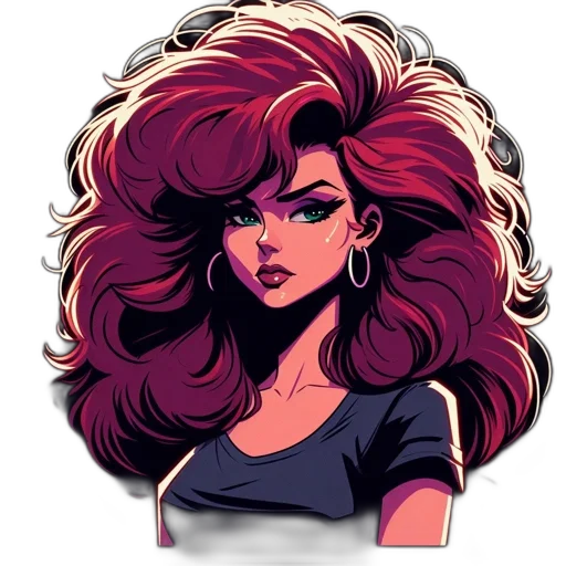 hair, cartoon, comic book art, pixel art transparent PNG cut-out