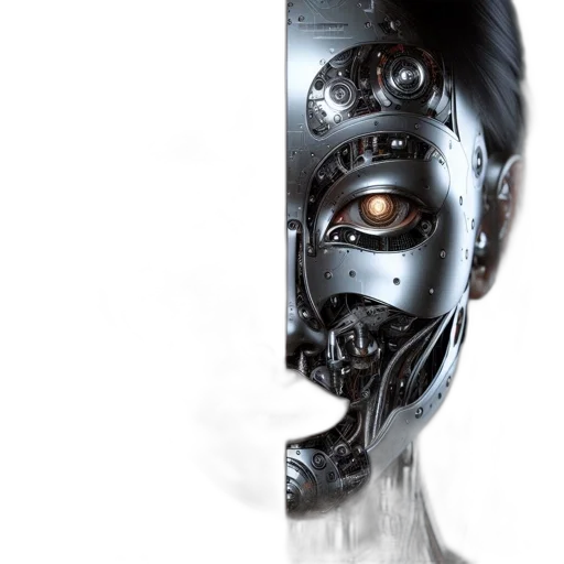 robot, mask, face, cyberpunk transparent PNG cut-out