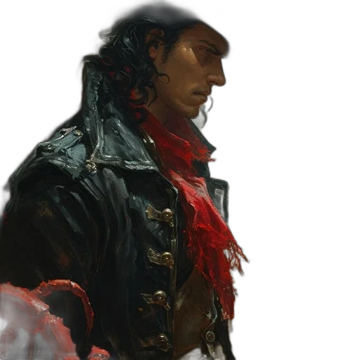 jacket, face, concept art, fantasy art transparent PNG cut-out