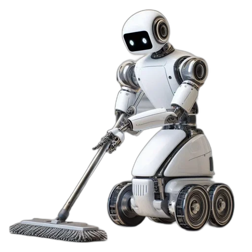 robot, staff, 3d render, robotic transparent PNG cut-out
