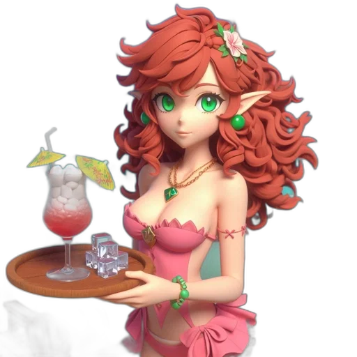 dress, staff, jewelry, pixel art transparent PNG cut-out