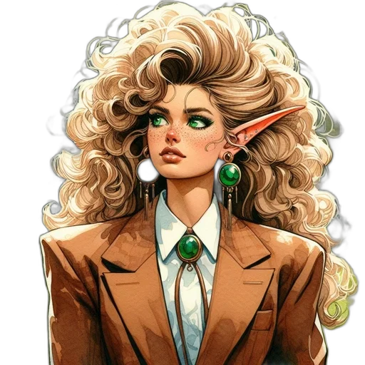 staff, hair, jacket, comic book art transparent PNG cut-out