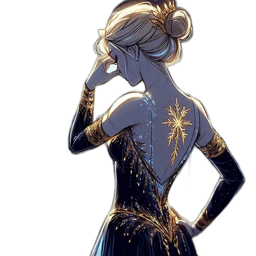 dress, crown, staff, jewelry transparent PNG cut-out