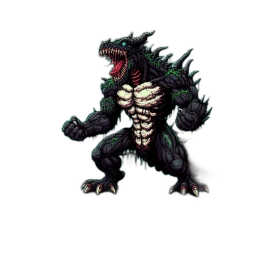 creature, animal, dragon, pixel art transparent PNG cut-out