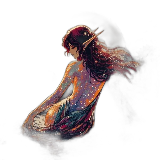 dress, creature, dragon, hair transparent PNG cut-out