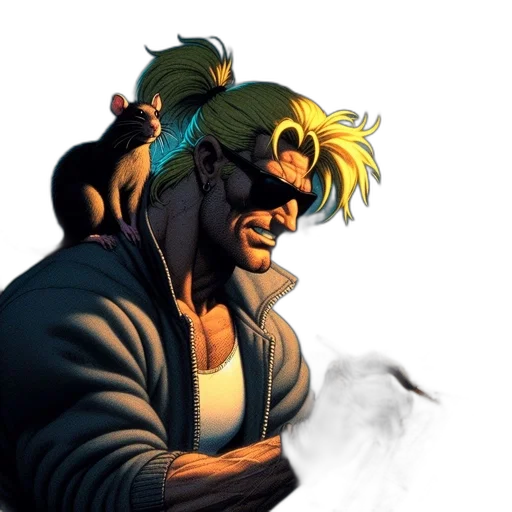 comic book art, concept art, cyberpunk, fantasy art transparent PNG cut-out