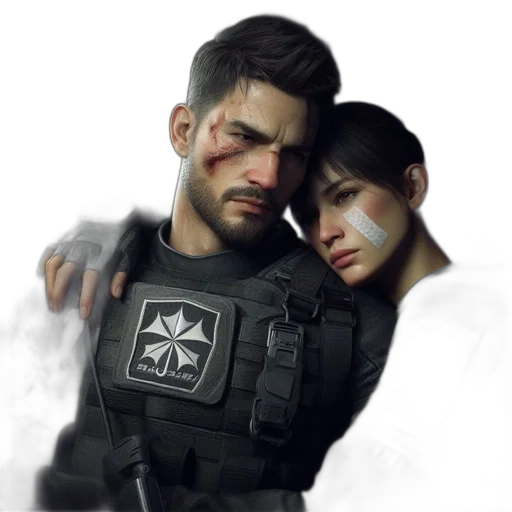 face, robot, weapon, jacket transparent PNG cut-out