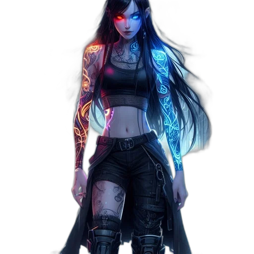 concept art, cyberpunk, fantasy art, comic book art transparent PNG cut-out