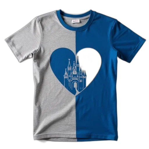 grey, blue, shirt, castle transparent PNG cut-out
