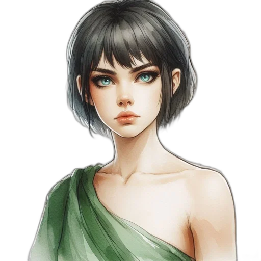 dress, face, jewelry, fantasy art transparent PNG cut-out