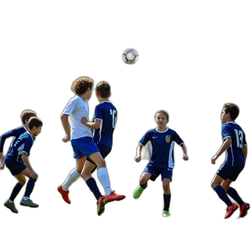 photorealistic, group, young, soccer transparent PNG cut-out