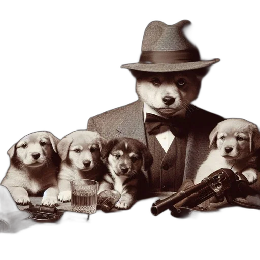 hat, staff, animal, photorealistic transparent PNG cut-out