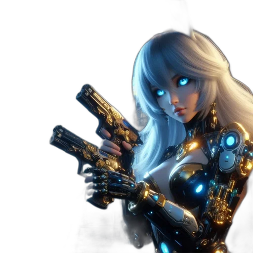robot, weapon, concept art, comic book art transparent PNG cut-out