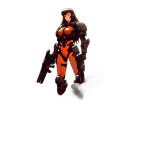 weapon, robot, staff, jacket transparent PNG cut-out