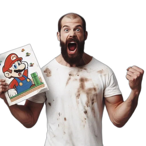 food, concept art, excited, man transparent PNG cut-out
