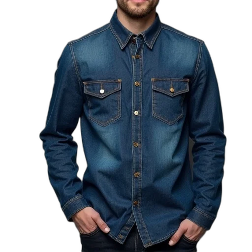 jacket, photorealistic, blue, mens transparent PNG cut-out