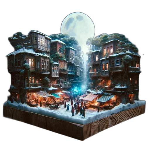 furniture, concept art, fantasy art, 3d render transparent PNG cut-out