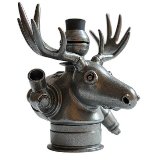 crown, robot, jewelry, 3d render transparent PNG cut-out
