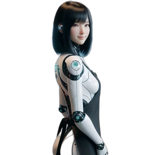 robot, dress, 3d render, concept art transparent PNG cut-out