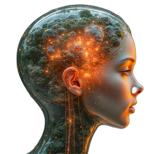 robot, face, crown, hair transparent PNG cut-out