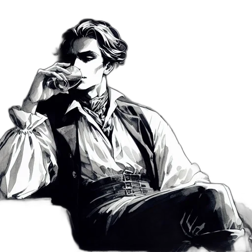 jacket, face, staff, comic book art transparent PNG cut-out