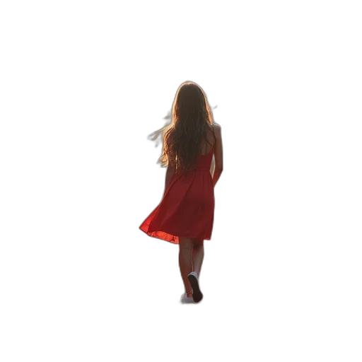 dress, hair, jacket, staff transparent PNG cut-out
