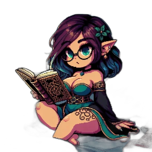dress, staff, fantasy art, pixel art transparent PNG cut-out