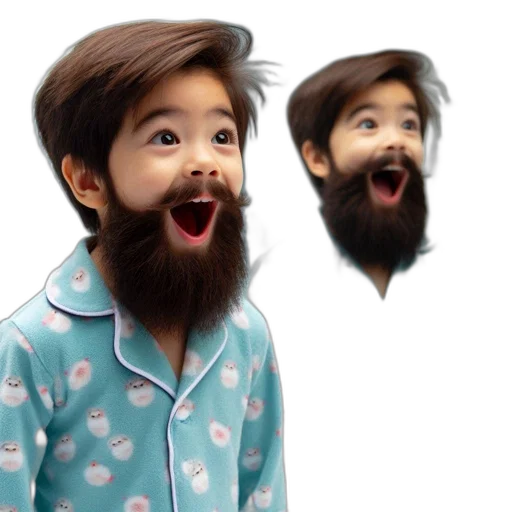 face, hair, creature, 3d render transparent PNG cut-out