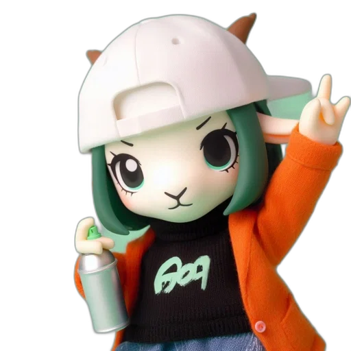 hat, animal, 3d render, anime transparent PNG cut-out