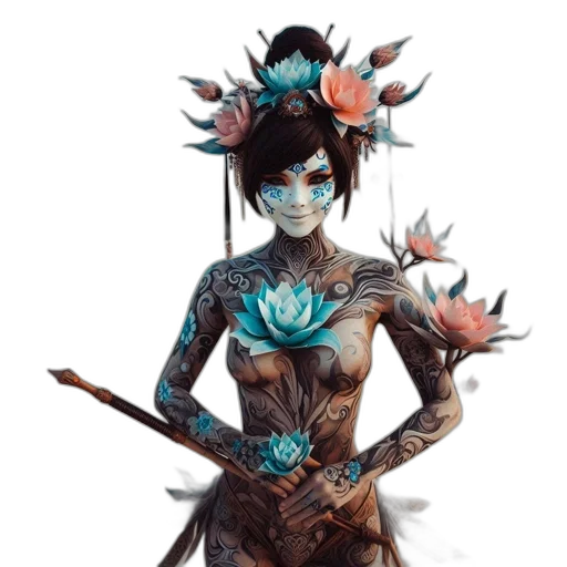 staff, mask, fantasy art, concept art transparent PNG cut-out