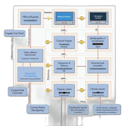 computer, systems, diagram, divide transparent PNG cut-out
