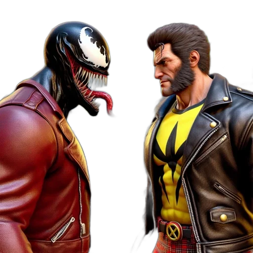 comic book art, concept art, 3d render, two transparent PNG cut-out