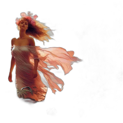 dress, hair, photorealistic, concept art transparent PNG cut-out