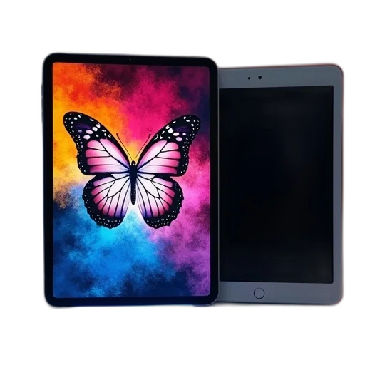 colorful, tablet, butterfly, pattern transparent PNG cut-out
