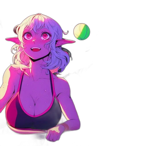 creature, concept art, anime, watercolor transparent PNG cut-out