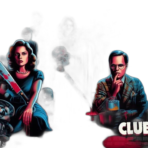 concept art, comic book art, neon lights, clue transparent PNG cut-out