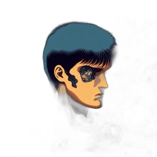 face, mask, robot, comic book art transparent PNG cut-out