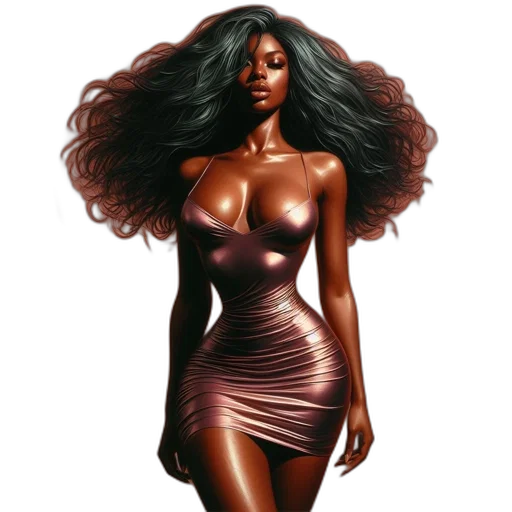 dress, hair, concept art, comic book art transparent PNG cut-out