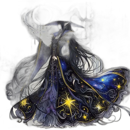 dress, crown, staff, fantasy art transparent PNG cut-out