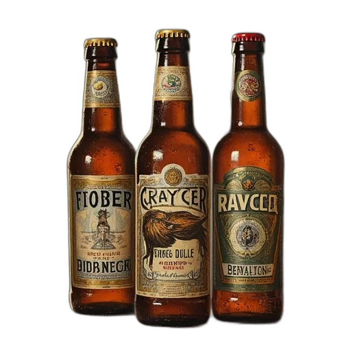 bottle, earth tones, craycer, three transparent PNG cut-out