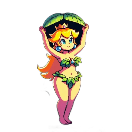 dress, crown, flower, staff transparent PNG cut-out