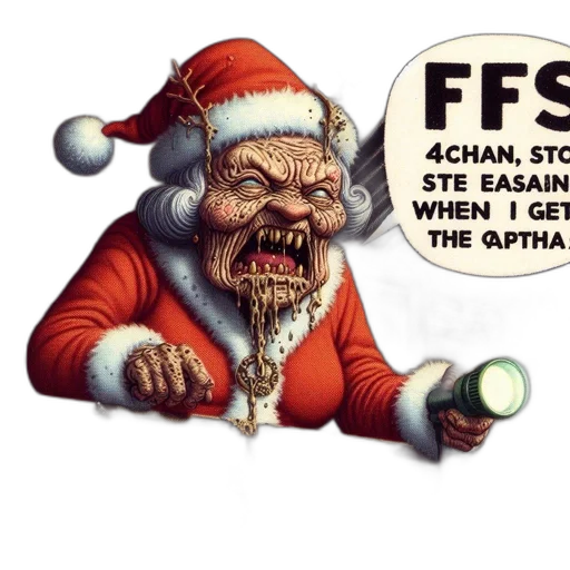 eccentric, santa, figure, grotesque transparent PNG cut-out