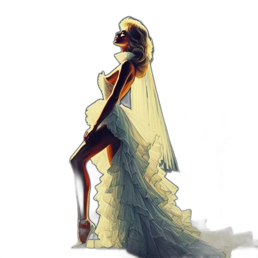 dress, robot, crown, staff transparent PNG cut-out